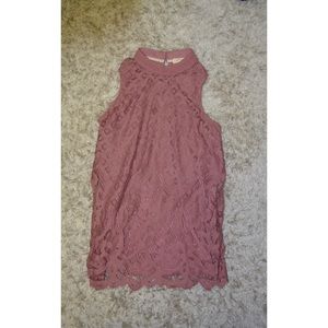 Lace Pink Tank Top  (NEVER WORN BEFORE)